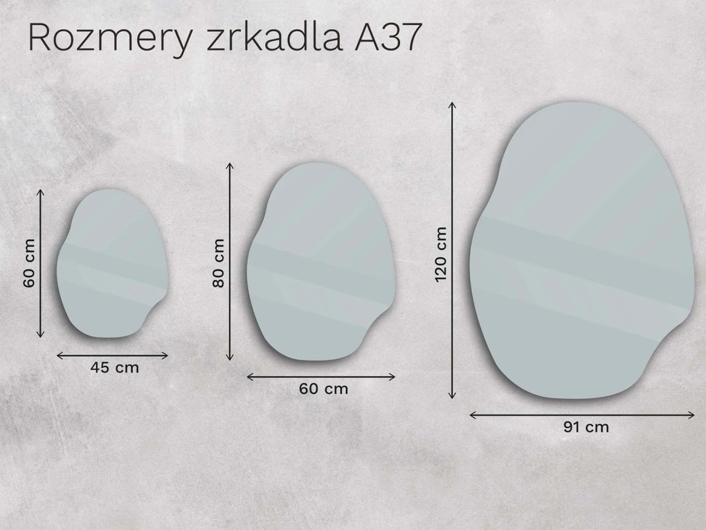 Organické LED zrkadlo s osvetlením A37 45×60
