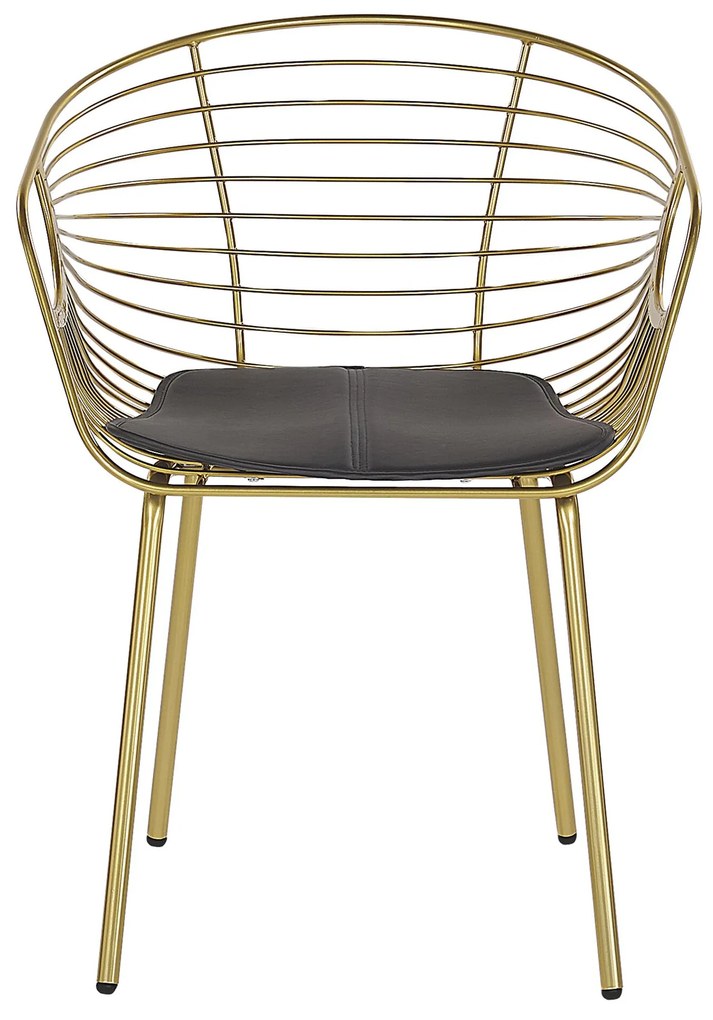 Sada 2 kovových dizajnových stoličiek zlatá HOBACK Beliani