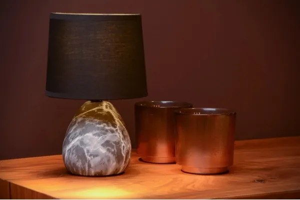 Lucide 47508/81/30 - Stolná lampa MARMO 1xE14/40W/230V čierna