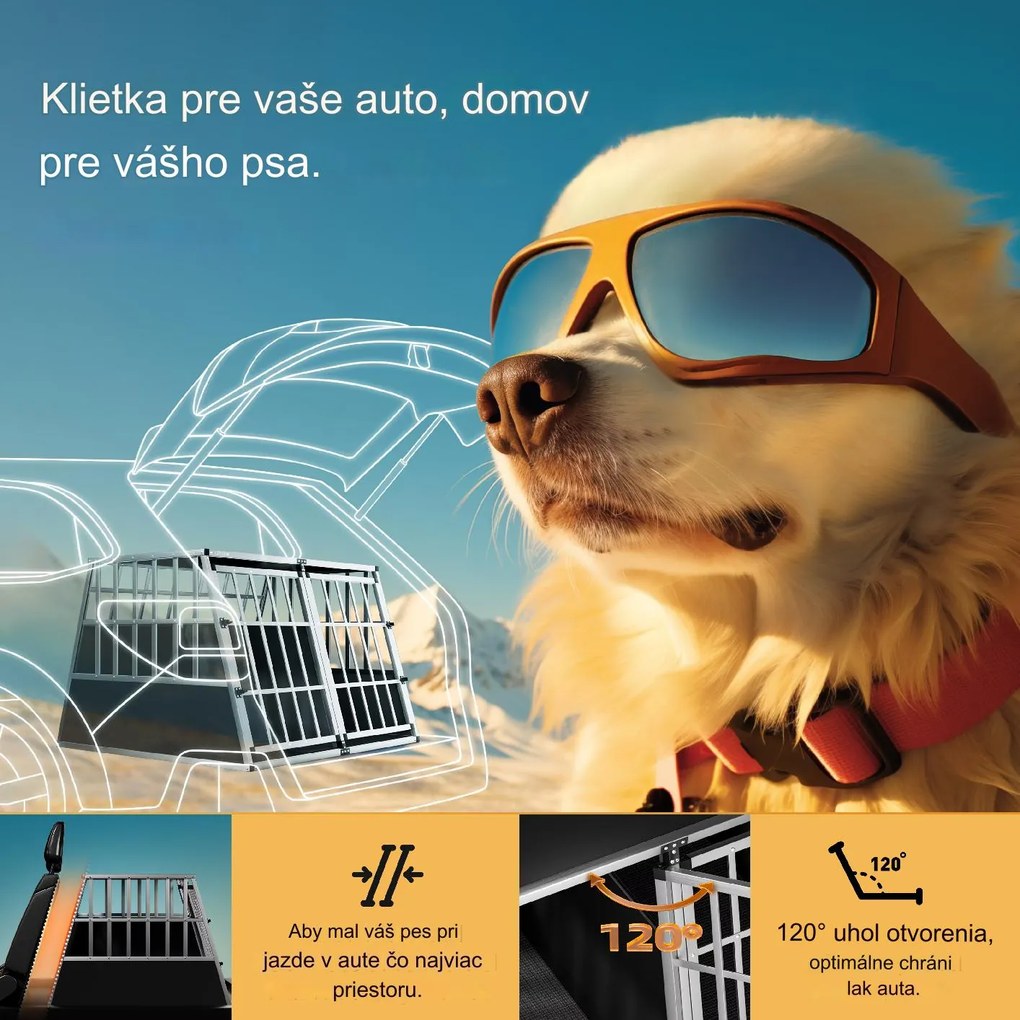 InternetovaZahrada Prepravka pre psa XXL - 97x90x70 cm
