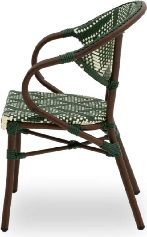 VENUS záhradná stolička s podrúčkami green