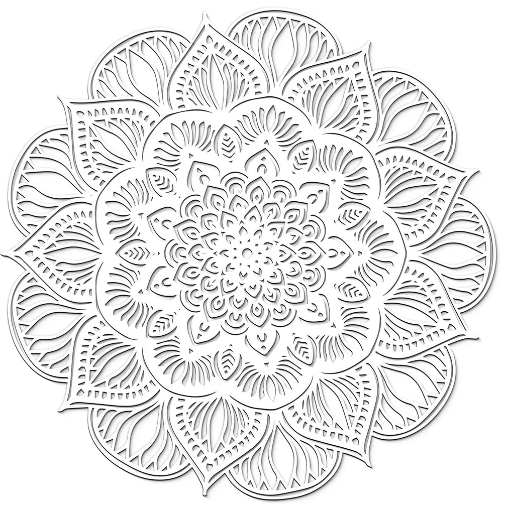 DUBLEZ | Vyrezávaná 3D Mandala - lotosový kvet