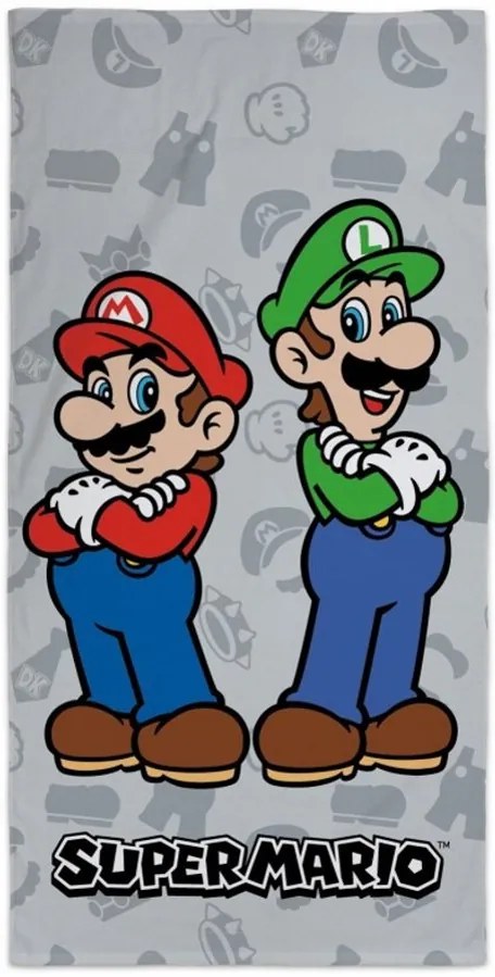 Plážová osuška Super Mario Bros - Mario &amp; Luigi - 100% bavlna - 70 x 140 cm