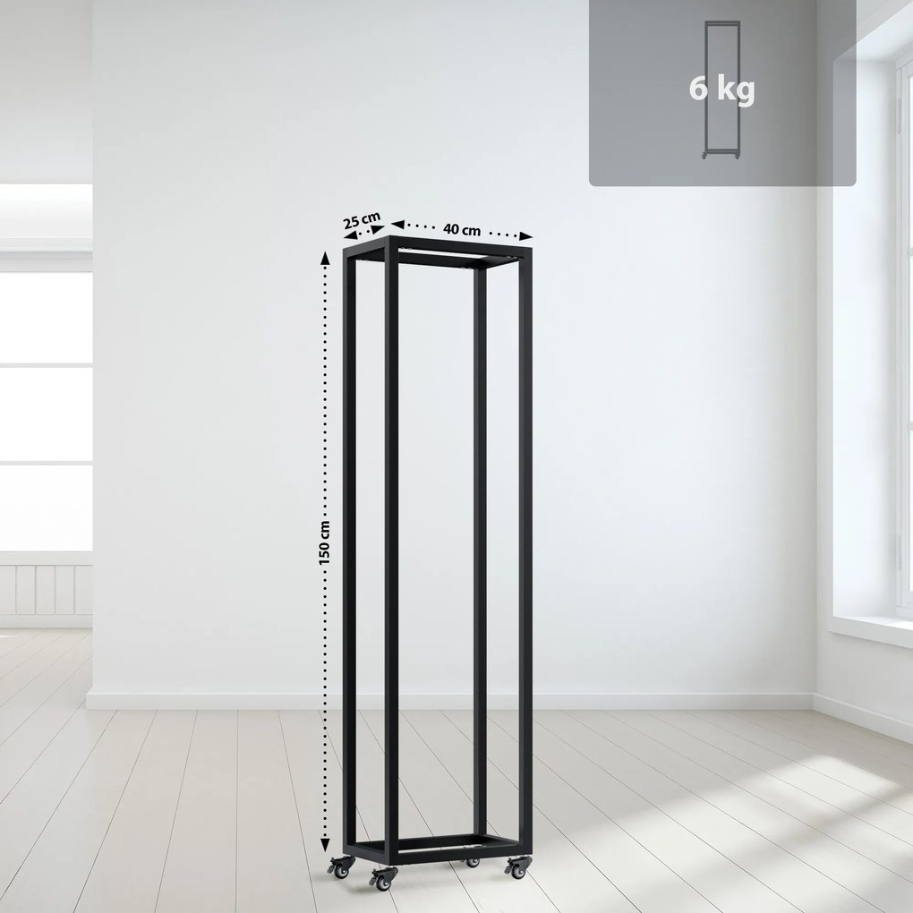 Stojan na drevo Hilta 25x40x150 cm - čierna