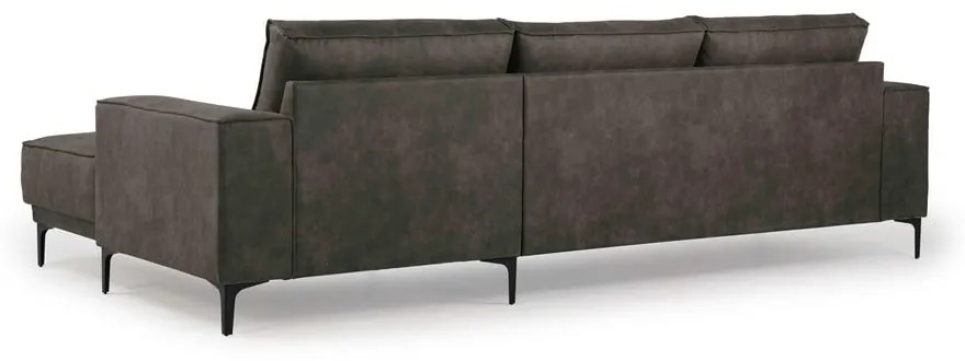 Antracitová rohová pohovka z imitácie kože (pravý roh) Copenhagen – Scandic