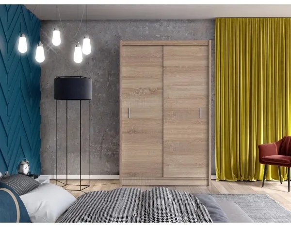 Šatní skriňa SAPHIRA 150x215 cm s posuvnými dverami dub sonoma
