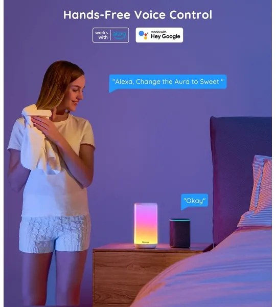 Govee - LED RGBIC Stmievateľná stolná lampa AURA 2 2200-6500K Wi-Fi Matter