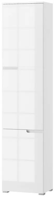 Regál Selene 13- 216 cm biely lesk/mat