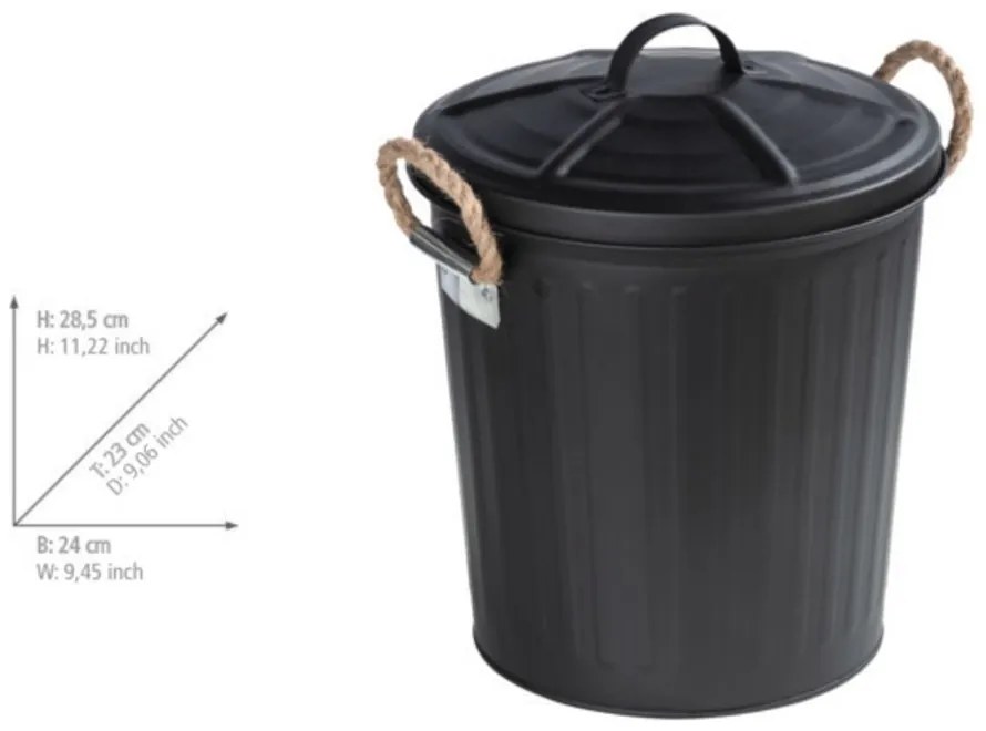Čierny kôš Wenko Gara Matt, objem 6 l