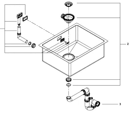 GROHE 31574SD1 - Kuchynský drez K700U 550 x 450 mm z nehrdzavejúcej ocele