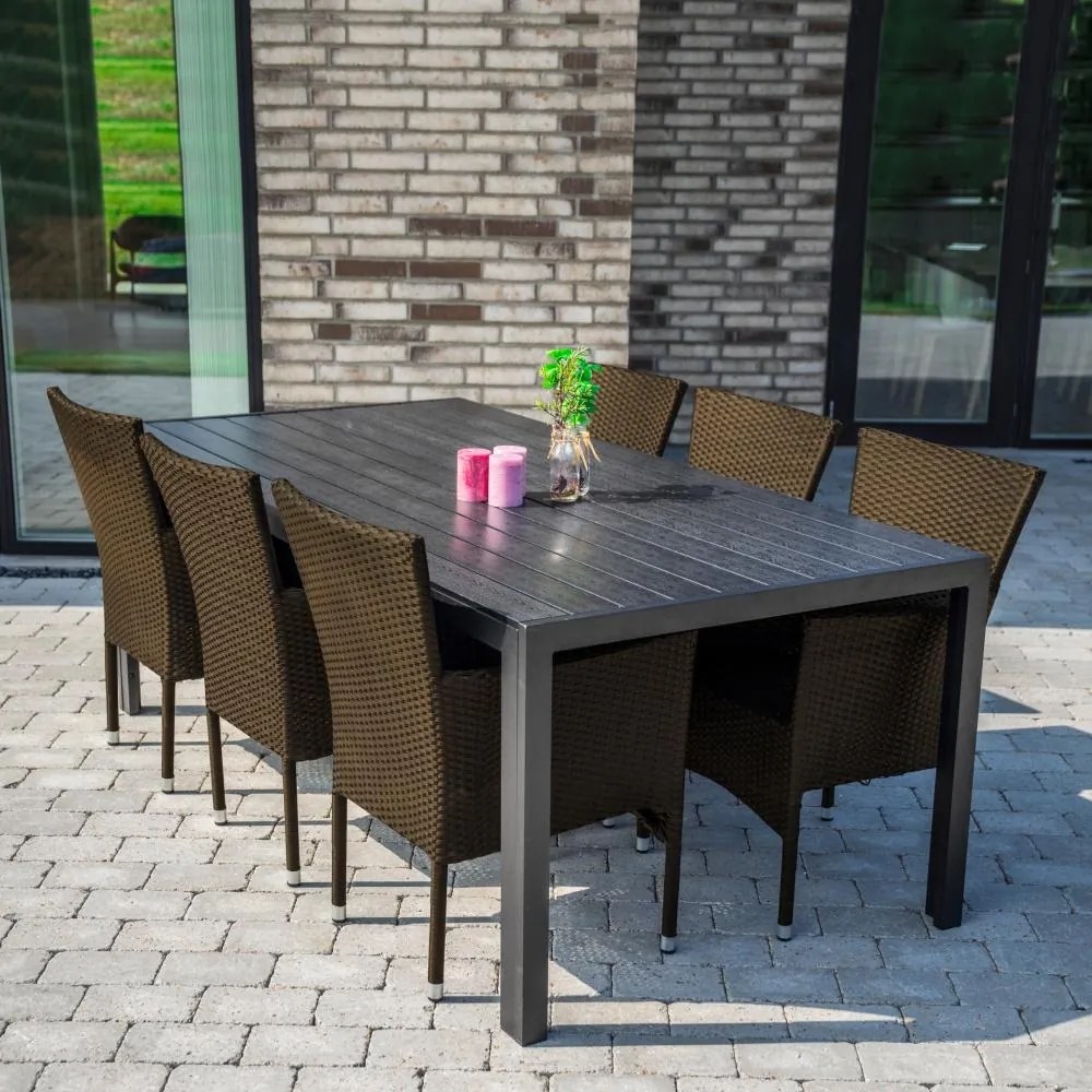 Záhradná zostava 6+1 NORIMBERG, čierny antracit