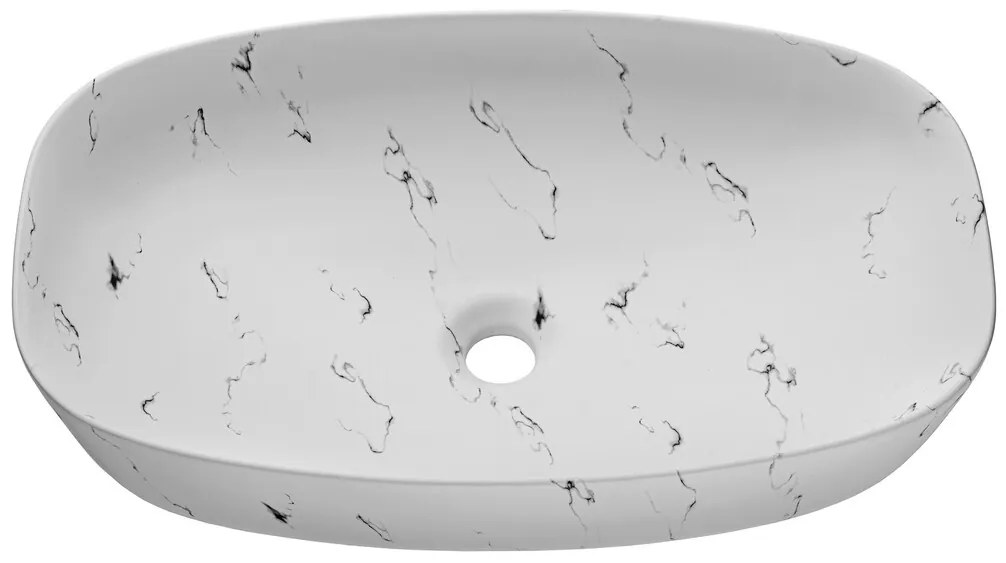 Sada keramického umývadla na dosku a výpusti Megi matná biela