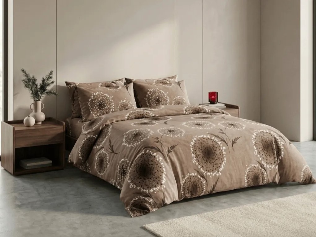 Mikroplyšové obliečky PAMPELINO svetlohnedé Rozmer obliečky: 2 ks 70 x 90 cm | 200 x 220 cm