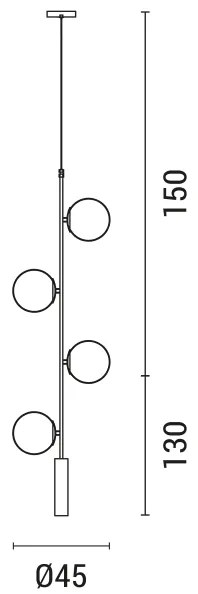 Luster na lanku 4xE27/10W/230V zlatá