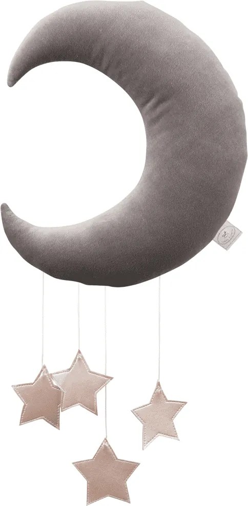 Dekoratívny mesiac šedá s ružovou 26x9x32cm