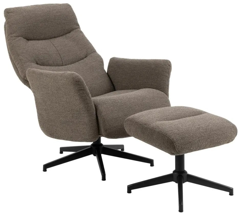 Polohovací křeslo s podnožkou London taupe