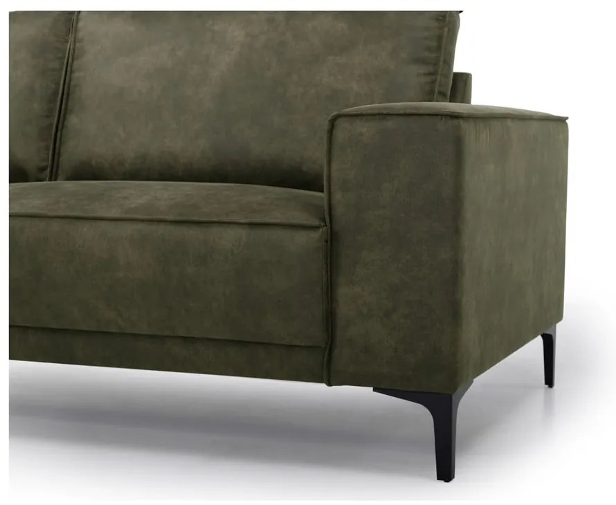 Zelená rohová pohovka z imitácie kože (ľavý roh) Copenhagen – Scandic