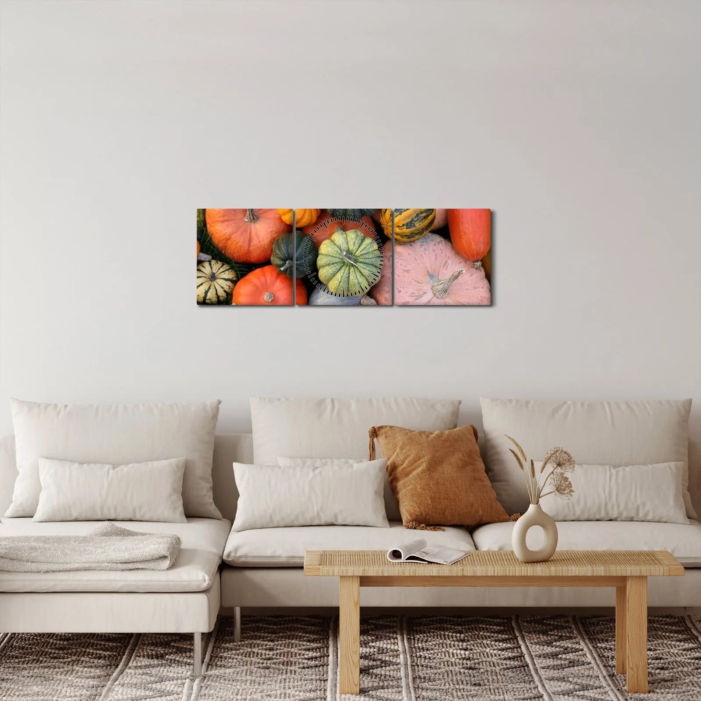 Obraz - Tekvica (s hodinami) (90x30 cm)