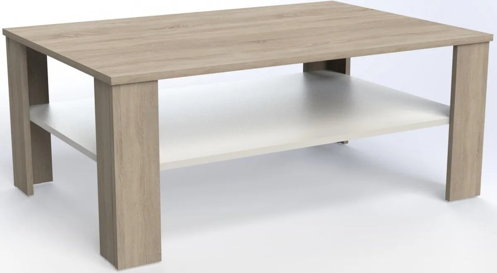 Shoptop Konferenční stolek TINA MAX světlý dub, bílá