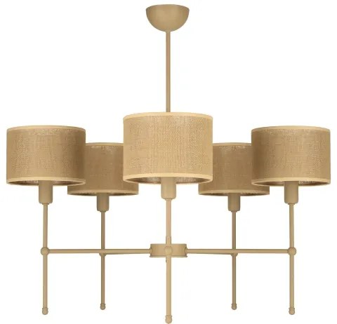 Luster na tyči MADELA 5xE14/40W/230V juta/béžová