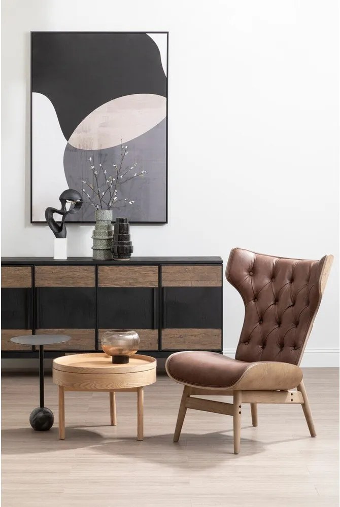 Okrúhly odkladací stolík v dekore borovice ø 60 cm Viborg – Premier Housewares