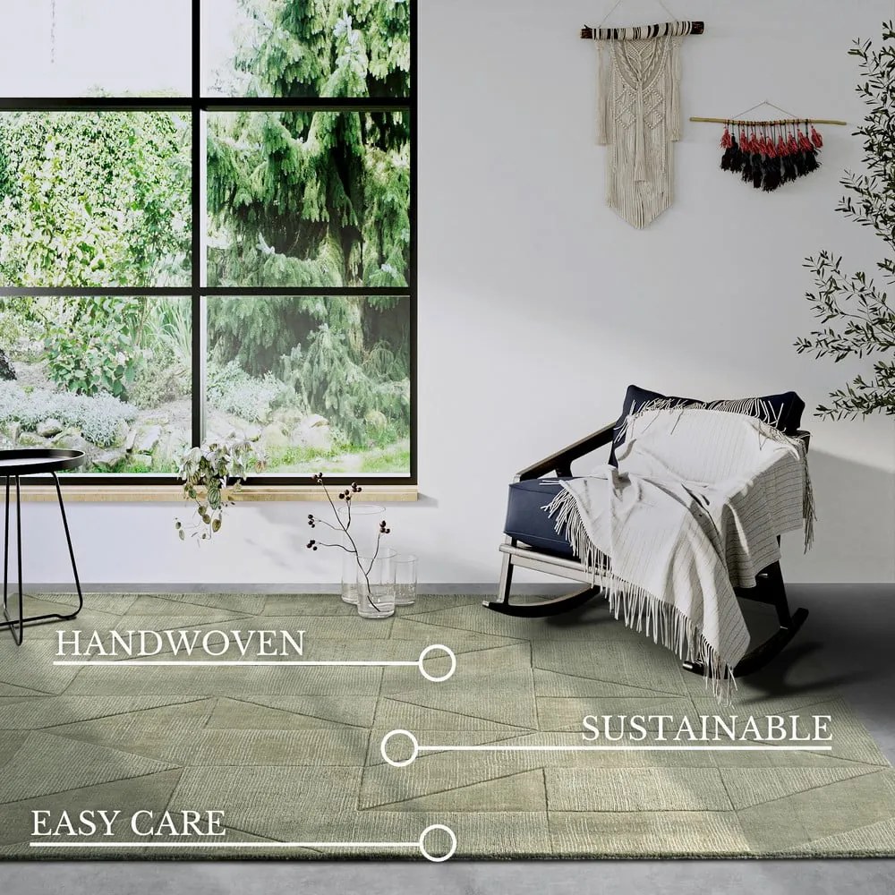 Zelený ručne tkaný vlnený koberec 80x150 cm Ursule – Villeroy&amp;Boch