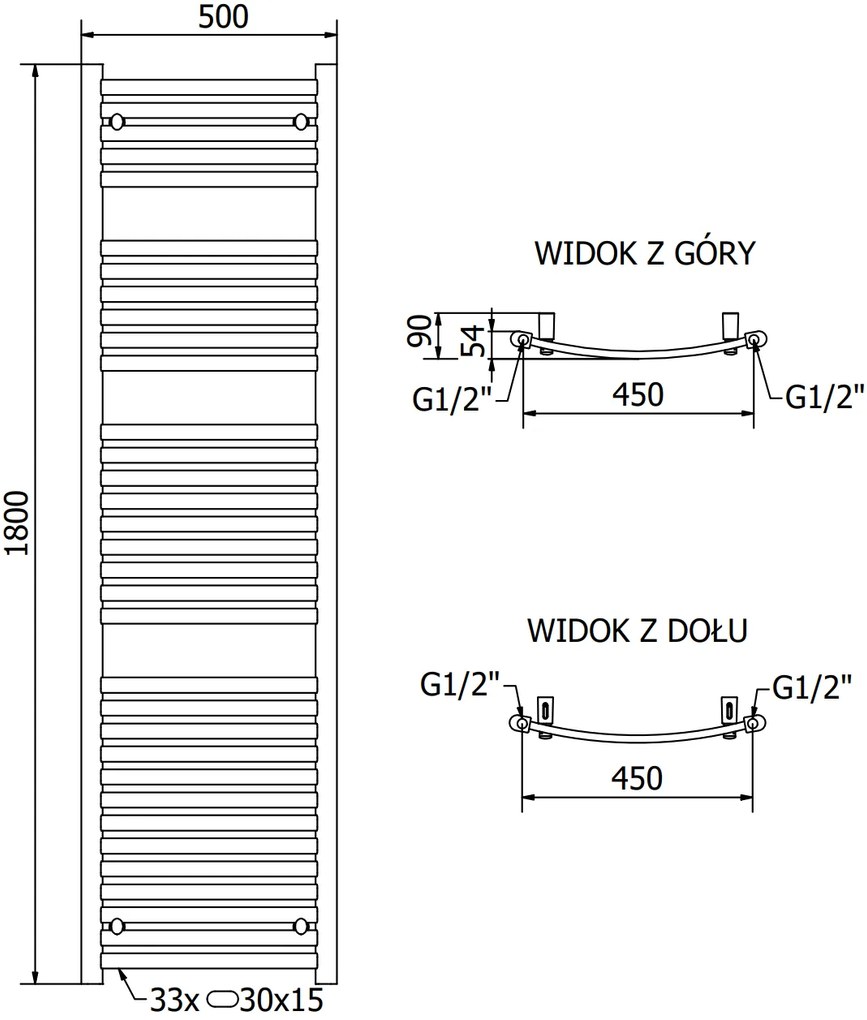 Mexen Helios, elektrické vykurovacie teleso 1800x500 mm + vykurovacia tyč 900 W, chrómová, W103-1800-500-2900-01