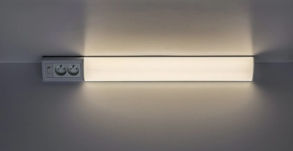 Rabalux BATH 2E LED podlinkové svietidlo s vypínačom a 2x zásuvkou, 70 cm
