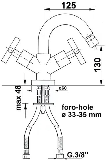Sapho - Bidetová batéria AXIA lesklý chróm