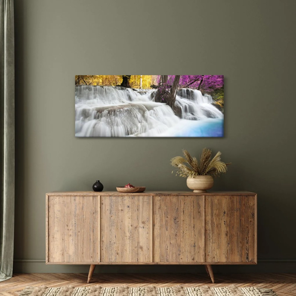 Obraz Erawan vodopádu v lese (120x50 cm)