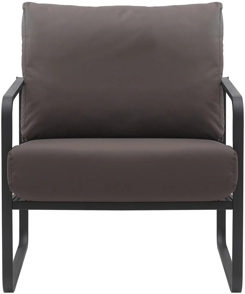 Design-Shop Kreslo Manea - koženka / kov - Hnedá
