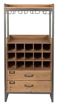 Vinotéka z jedľového dreva White Label Edgar