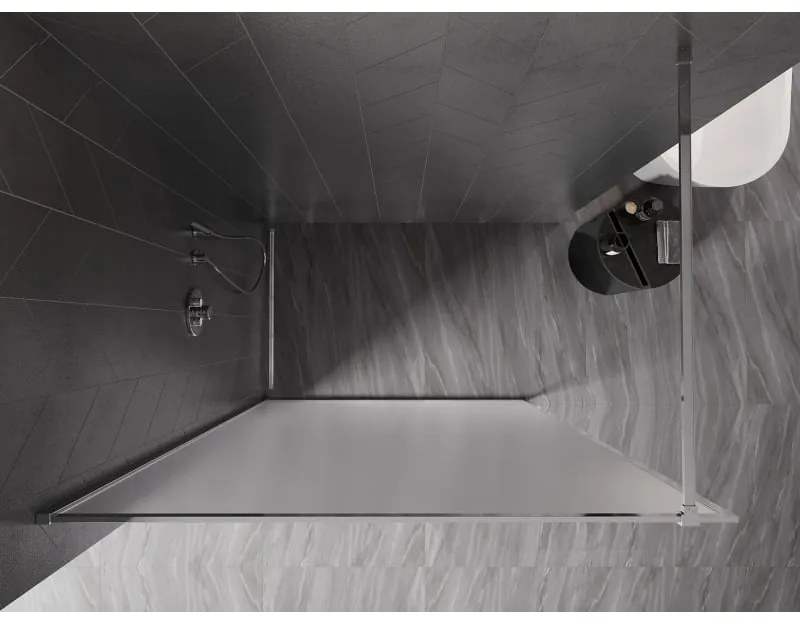 Mexen Kioto-XF, sprchová zástena s rámom 110 x 202 cm, 10mm sklo námraza, chrómový profil, 800-110-104-01-30-X