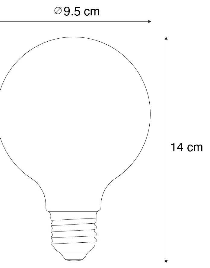 Sada 5 ks Inteligentné stmievateľné LED žiarovky E27 G95 matné 7W 806lm 2700-6500K