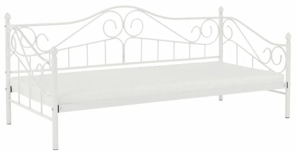 Tempo Kondela Kovová posteľ, biela, 90x200, DAINA