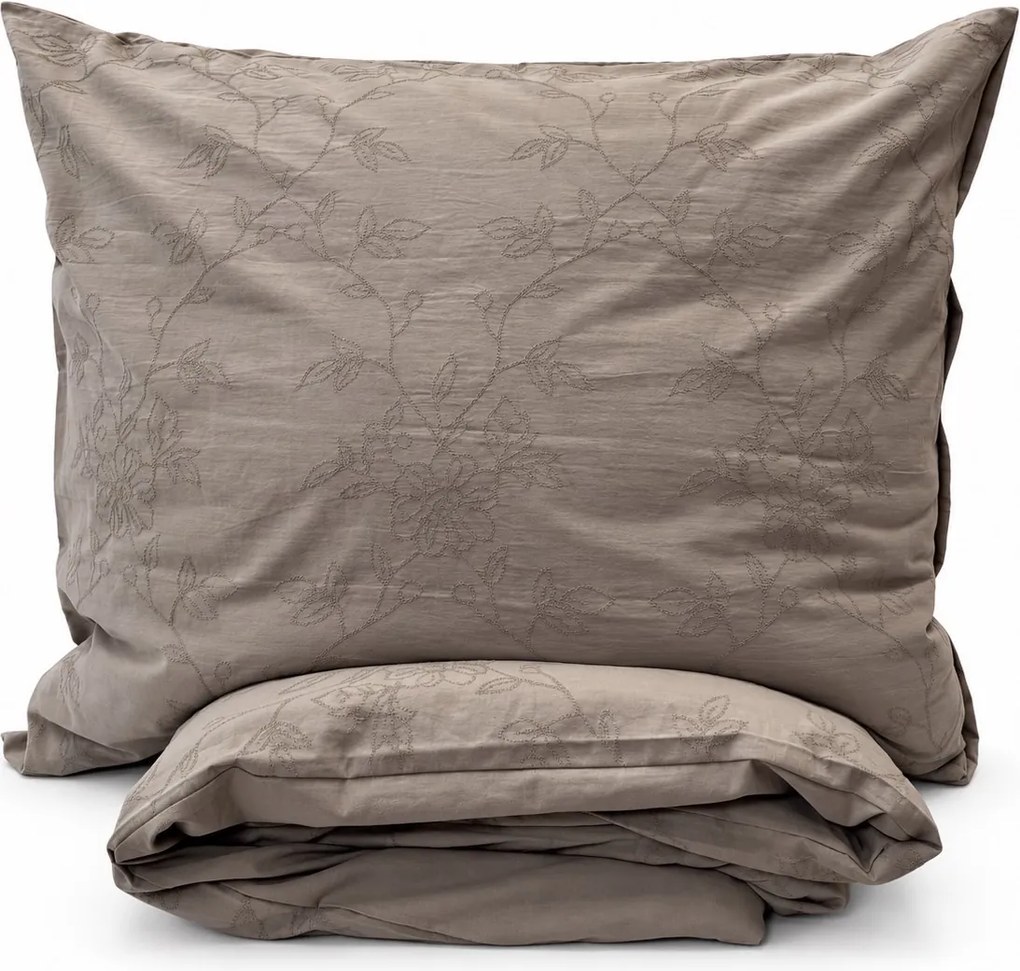 Obliečky bavlnené Luxury Žakár hnedá 200x140cm+90x70cm TiaHome