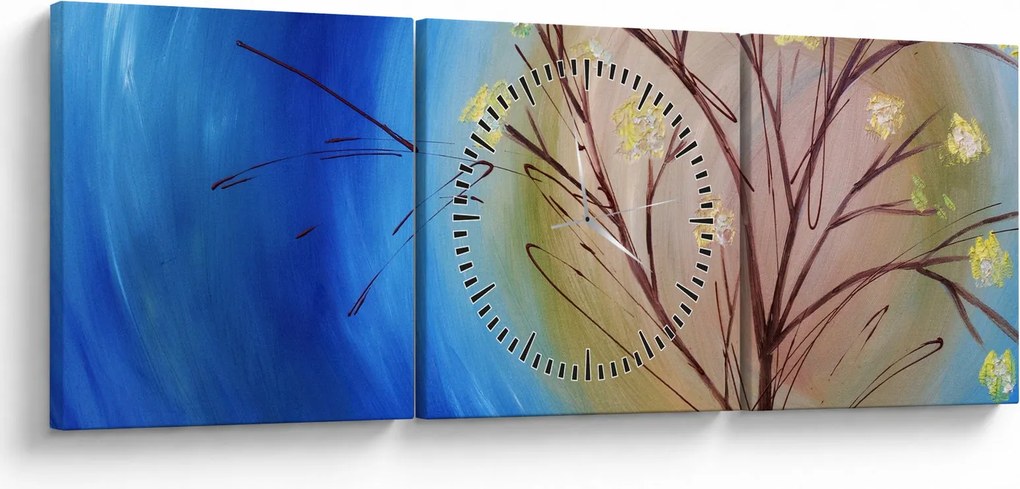 Obraz - Strom zakrývajúci slnko (s hodinami) (90x30 cm)