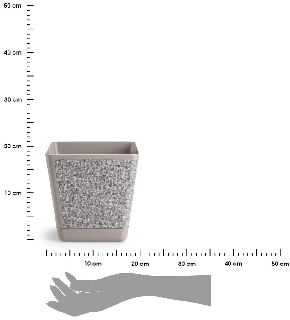 PLASTOVÝ KVETINÁČ PILEA TX 18X18 CM BÉŽOVÁ