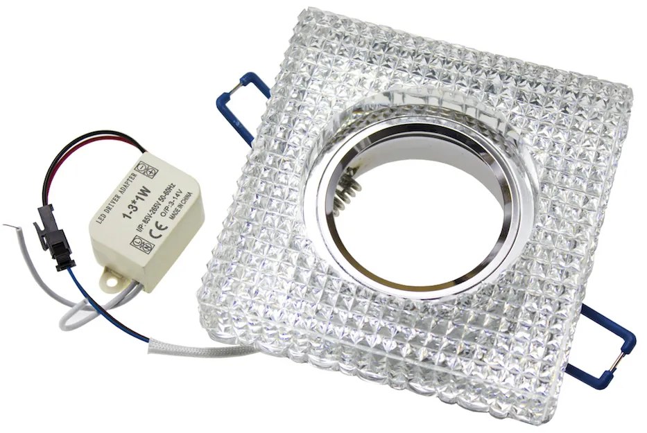 Závesné bodové svetlo BERGE BRG70454 crystal LED žiarovka GU10 5W - studená biela