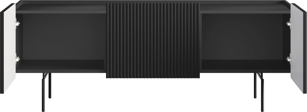 TV stolík Malmi 150 cm - čierny mat / čierna