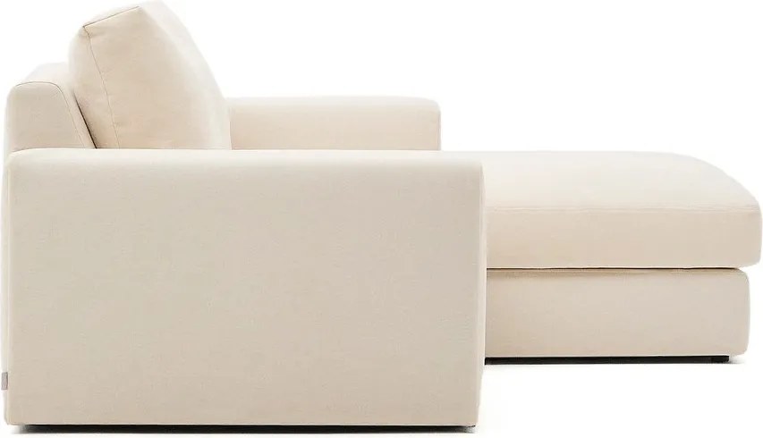 Béžová ženilková rohová pohovka (pravý roh/s leňoškou) Alea – Kave Home