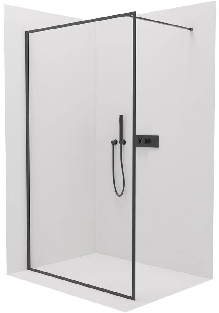Cerano Moreli, sprchová zástena 90x200 cm, 8mm číre sklo, čierny profil, CER-CER-417608