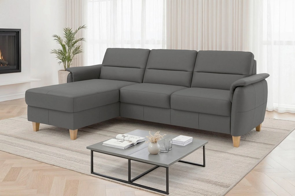 XXXLutz ROHOVÁ SEDAČKA, textil, koža, mokka Sit & More - Sedačky - 00014403324D