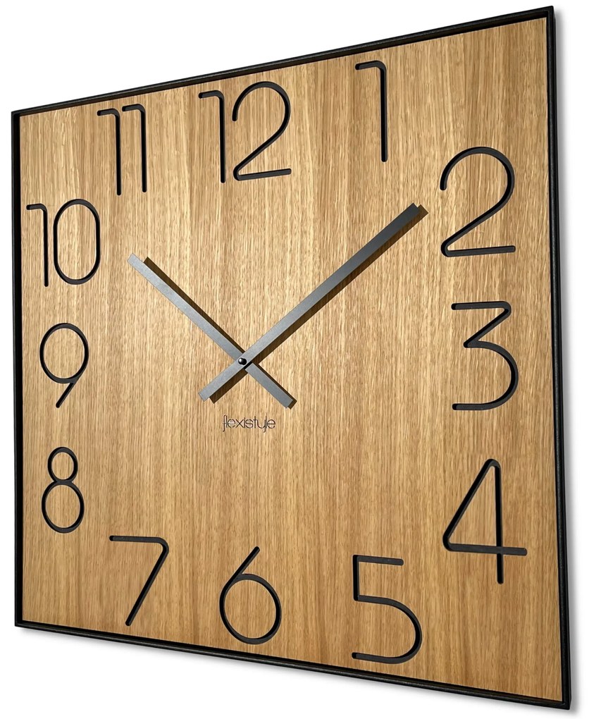 Dekorstudio Drevené hodiny na stenu Wood Square 60cm