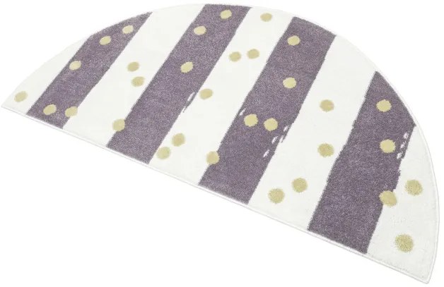 Koberec LIMA M044A krémový / fialový / zlatý polkruh