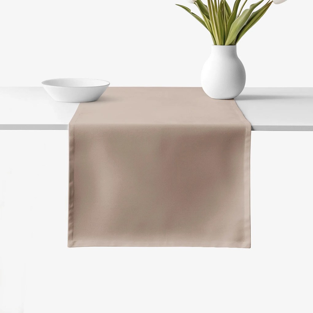 Goldea behúň na stôl 100% bavlnené plátno - kávový hnedý 20x120 cm