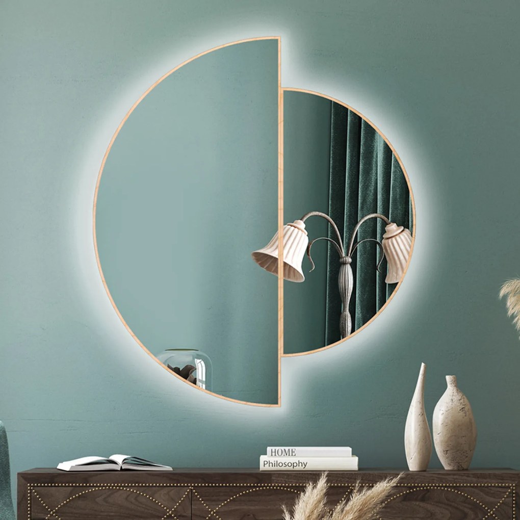 Zrkadlo Naseo Wood LED Rozmer zrkadla: 80 x 90 cm