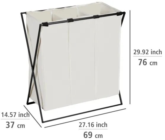 WENKO 71298800 - Kôš na prádlo TRIO 69x76 cm krémová/čierna