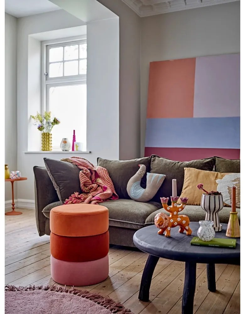 Zamatový taburet Bilbao – Bloomingville