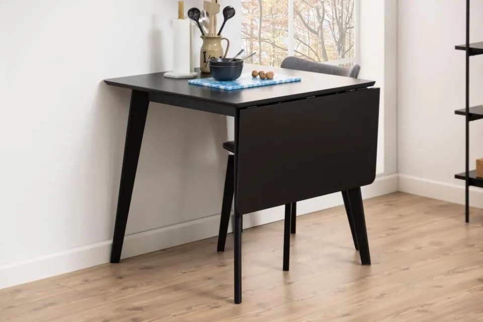 Jedálenský rozkladací stôl Roxby 80/120 cm čierny